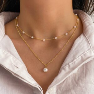 Pearl Tassel Double-Layer Necklace